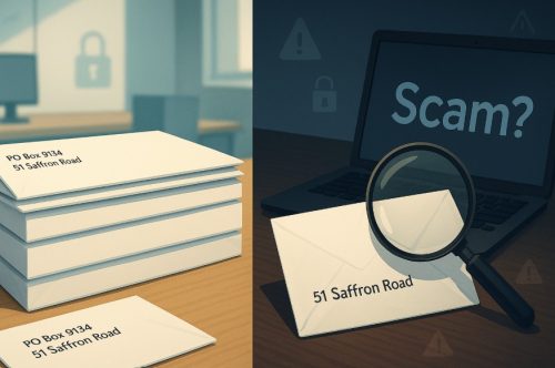 Is PO Box 9134 51 Saffron Road a Legitimate Address or a Scam